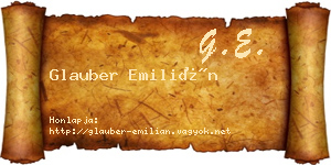 Glauber Emilián névjegykártya